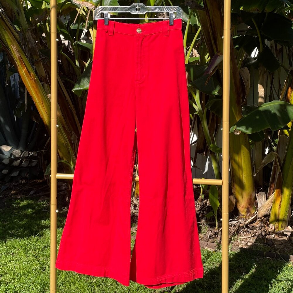 NEVER WORN Big Bud Press Bell Bottoms Red (XS)